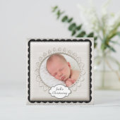 エレガントアイボリーフォト《キリスト教》洗礼式や命名式 招待状 (スタンド正面)