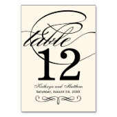 エレガントアイボリーブラック書結婚道モノグラム テーブルナンバー (正面)