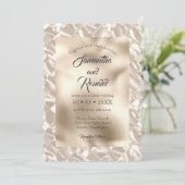 エレガントアイボリーホイフェイクル結婚式招待状 招待状 (スタンド正面)