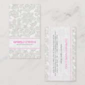 エレガントアイボリーホワイトフローラダマスクエンボス効果 名刺 (正面/裏面)