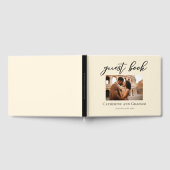 エレガントアイボリーミニマルのカップル結婚写真 ゲストブック (全面)