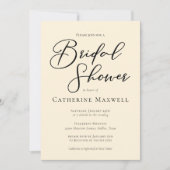 エレガントアイボリーミニマルタイポグラフィブライダルシャワー 招待状 (正面)