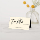 エレガントアイボリーミニマルタイポグラフィ結婚ズテーブル プレイスカード (正面)