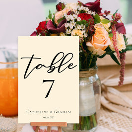 エレガントアイボリーミニマルタイポグラフィ結婚ズ テーブルナンバー