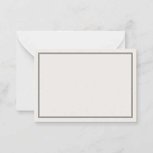 エレガントアイボリーミニマル3文字モノグラム ノートカード (裏面)