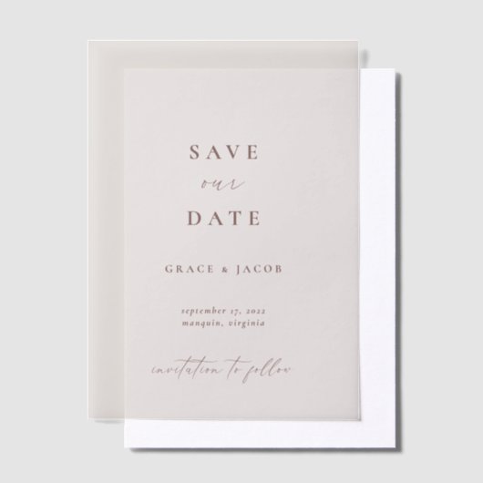 エレガントアイボリーミニマ救リスト ベラム紙招待状 (オフセット)