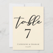 エレガントアイボリーミニマ結婚リストのテーブル番号カード (裏面)