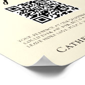 エレガントアイボリーミニマ結婚リスト新婚旅行ファンド ポスター (角)