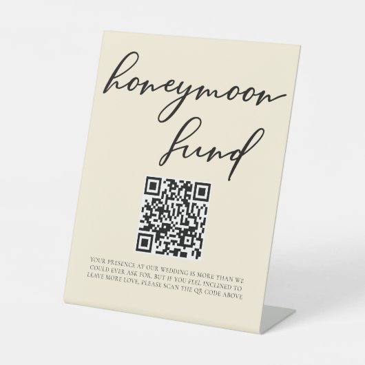 エレガントアイボリーミニマ結婚リスト新婚旅行ファンド 台座サイン (正面)