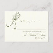 エレガントアイボリーモスフローラメニュー選択ウェディングスプ エンクロージャーカード (正面)