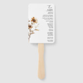 エレガントアイボリーワイルドフラワー結婚式 プログラムカード ハンドファン (裏面)