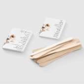 エレガントアイボリーワイルドフラワー結婚式 プログラムカード ハンドファン (組立なし)