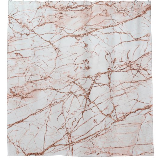 エレガントアイボリー白フェイクバラ金ゴールドグリッター シャワーカーテン (正面)