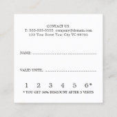 エレガントアイボリー白黒美しいロイヤリティカード ロイヤリティカード (裏面)