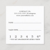 エレガントアイボリー白黒美しいロイヤリティカード ロイヤリティカード (裏面)