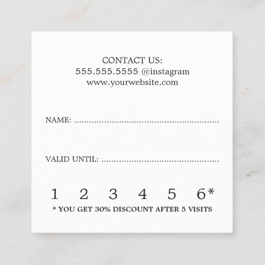 エレガントアイボリー白黒美しいロイヤリティカード ロイヤリティカード (裏面)