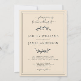 エレガントアイボリー結婚式招待状 招待状