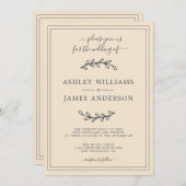 エレガントアイボリー結婚式招待状 招待状 (正面/裏面)