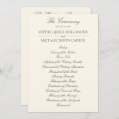 エレガントアイボリー結婚式 プログラム (正面/裏面)