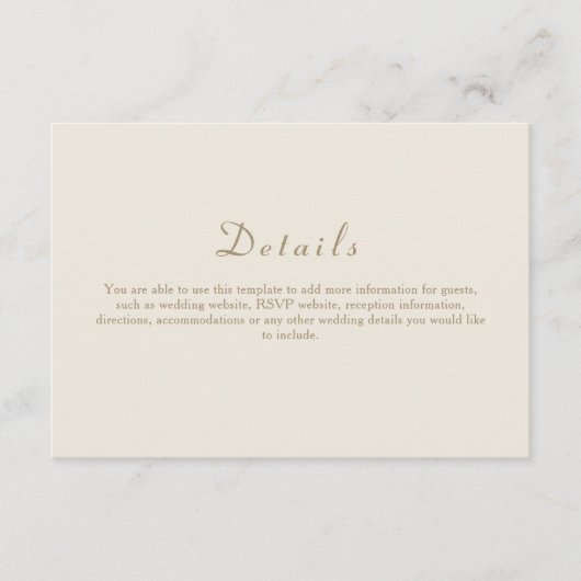 エレガントアイボリー結婚金ゴールド詳細 エンクロージャーカード (正面)