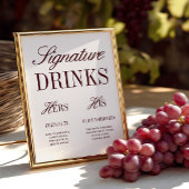 エレガントアイボリー署名ドリンク結婚のバー署名