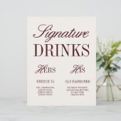 エレガントアイボリー署名ドリンク結婚のバー署名 (スタンド正面)