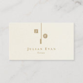 エレガントアイボリー芸術的ホワイトクリーム状金ゴールドモノグラム 名刺 (正面)