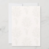 エレガントアイボリー赤面ペイズリーマグノリア結婚ズ 招待状 (裏面)