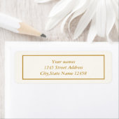 エレガントアイボリー金ゴールド差出人住所ラベル ラベル (インサイチュ)