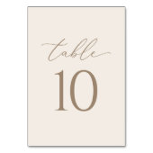 エレガントアイボリー金ゴールド書道結婚の テーブルナンバー (正面)
