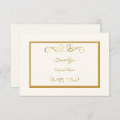 エレガントアイボリー金ゴールド サンキューカード (正面/裏面)