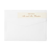 エレガントアイボリー銅スクリプ結婚ト差出人住所 ラップアラウンドラベル (裏面)