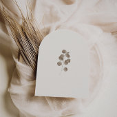 エレガントアイボリー&アッシュ秋ボタニカルズ結婚アーチ 招待状