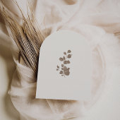 エレガントアイボリー&アッシュ秋ボタニカルズ結婚アーチ 招待状