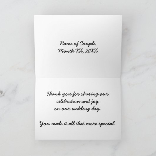 エレガントアイボリー&イエローローズ結婚ズサンキューカード サンキューカード (内部)