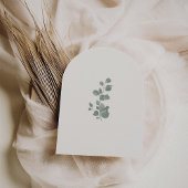 エレガントアイボリー&セージ秋ボタニカルズ結婚アーチ 招待状