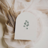 エレガントアイボリー&セージ秋ボタニカルズ結婚アーチ 招待状