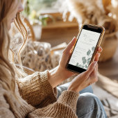 エレガントアイボリー&セージ秋ボタニカル結婚ズ 招待状