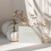 エレガントアイボリー&セージ秋ボタニカル結婚詳細 エンクロージャーカード