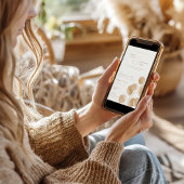 エレガントアイボリー&テラコッタ秋ボタニカル結婚ズ 招待状