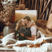 エレガントアイボリー&テラコッタ秋写真結婚の 招待状