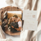 エレガントアイボリー&テラコッタ秋写真結婚の 招待状