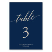 エレガントアイボリー&ネイビー書道表番号 テーブルナンバー (正面)