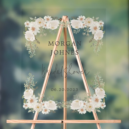 エレガントアイボリー フラワーブライダル アクリルサイン (ニュートラル)