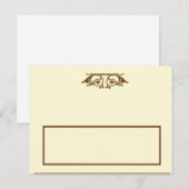 エレガントアイボリー/ブラウン結婚の書き込み可能座席表 ポストカード (正面/裏面)