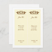 エレガントアイボリー/Brown日付ブックマークの保存 案内ポストカード (正面/裏面)