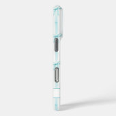 エレガントアクアストライプコケットリボンのモノグラム Case-Mate iPhoneケース (裏面 / 右)