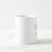 エレガントアクア 新婦 ウェディング モノグラム コーヒーマグカップ (中央)