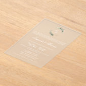 エレガントアクリルスペインの結婚緑 アクリル招待状 (レイダウン)