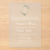 エレガントアクリルスペインの結婚緑 アクリル招待状 (正面)